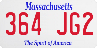 MA license plate 364JG2