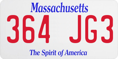 MA license plate 364JG3
