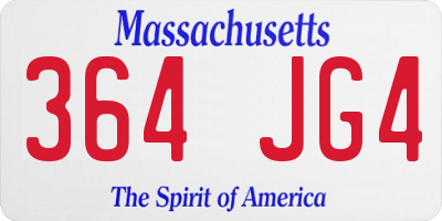 MA license plate 364JG4