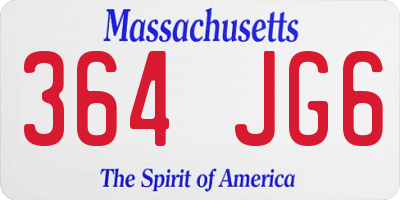 MA license plate 364JG6