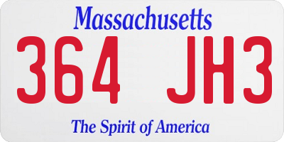 MA license plate 364JH3