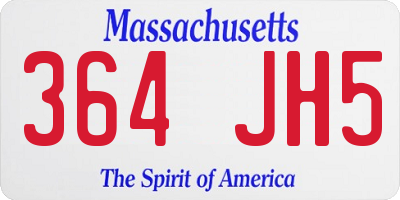 MA license plate 364JH5