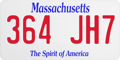 MA license plate 364JH7