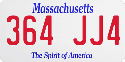 MA license plate 364JJ4