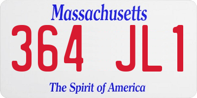MA license plate 364JL1