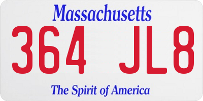 MA license plate 364JL8