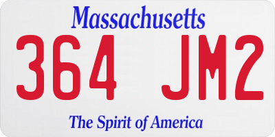 MA license plate 364JM2