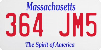 MA license plate 364JM5