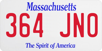 MA license plate 364JN0