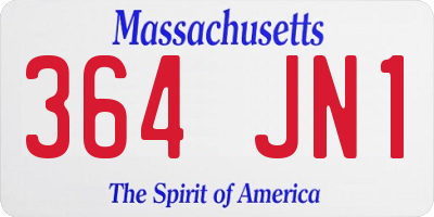 MA license plate 364JN1