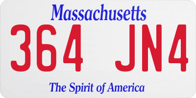 MA license plate 364JN4