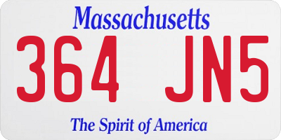 MA license plate 364JN5