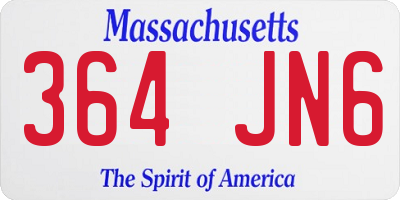 MA license plate 364JN6