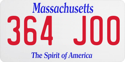 MA license plate 364JO0