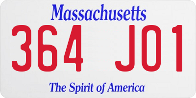 MA license plate 364JO1
