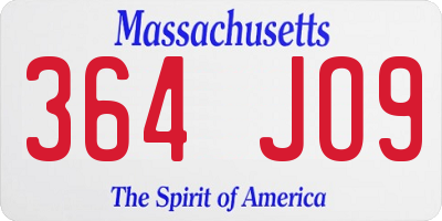 MA license plate 364JO9