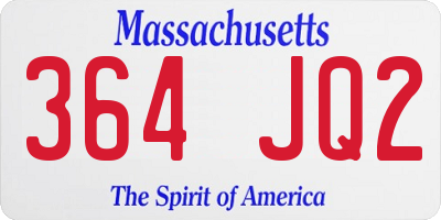 MA license plate 364JQ2