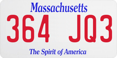 MA license plate 364JQ3