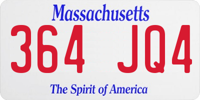 MA license plate 364JQ4