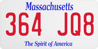 MA license plate 364JQ8