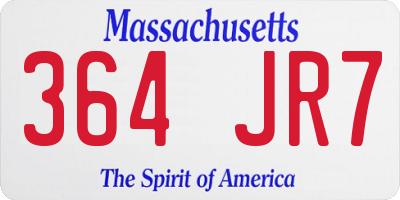 MA license plate 364JR7