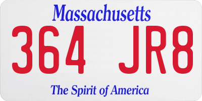 MA license plate 364JR8