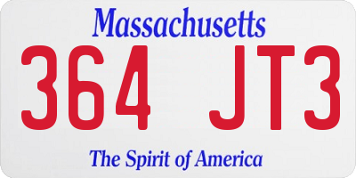 MA license plate 364JT3