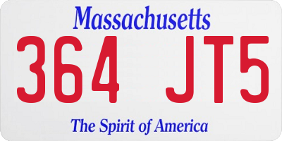 MA license plate 364JT5