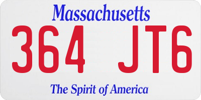 MA license plate 364JT6
