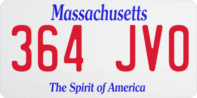MA license plate 364JV0
