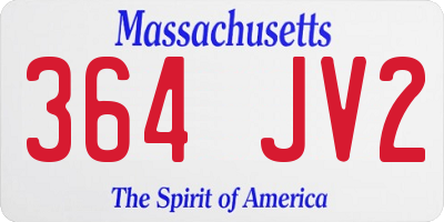 MA license plate 364JV2