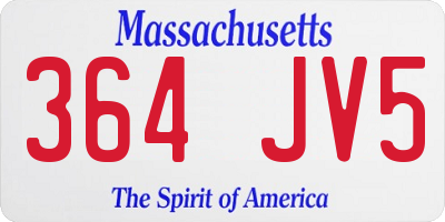 MA license plate 364JV5