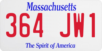 MA license plate 364JW1