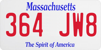 MA license plate 364JW8