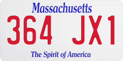 MA license plate 364JX1
