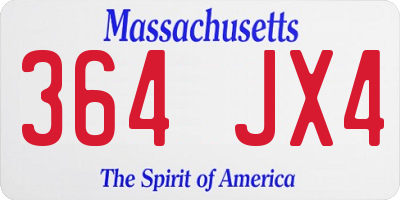 MA license plate 364JX4