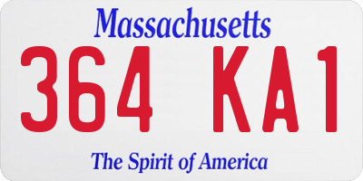 MA license plate 364KA1