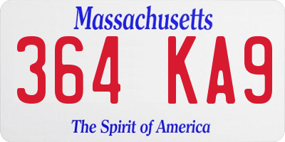 MA license plate 364KA9