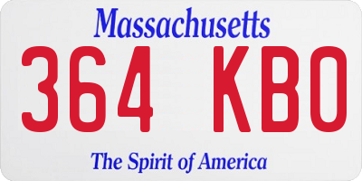 MA license plate 364KB0