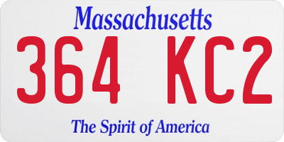 MA license plate 364KC2