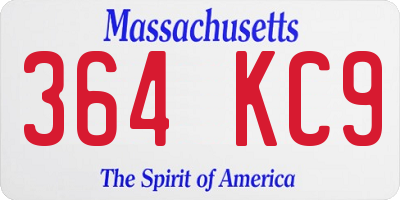 MA license plate 364KC9