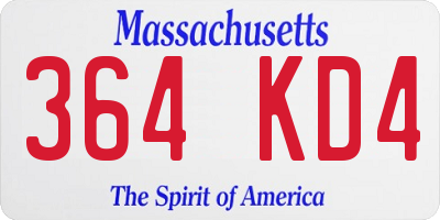 MA license plate 364KD4