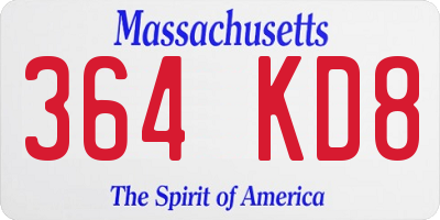 MA license plate 364KD8
