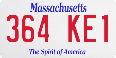 MA license plate 364KE1