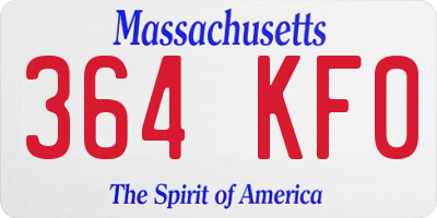 MA license plate 364KF0