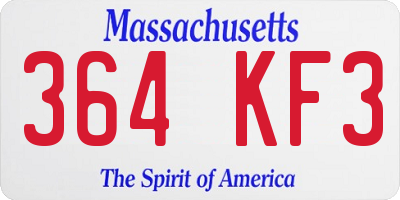 MA license plate 364KF3