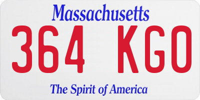 MA license plate 364KG0