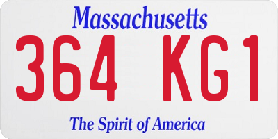 MA license plate 364KG1