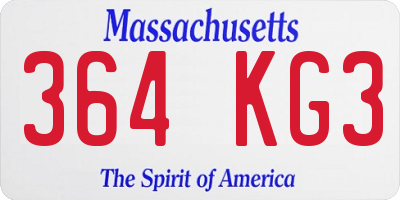 MA license plate 364KG3
