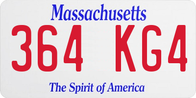 MA license plate 364KG4